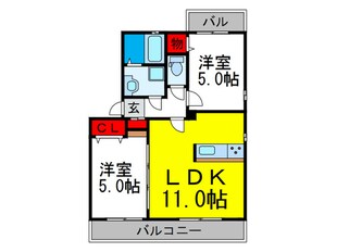 シャトー東豊中の物件間取画像